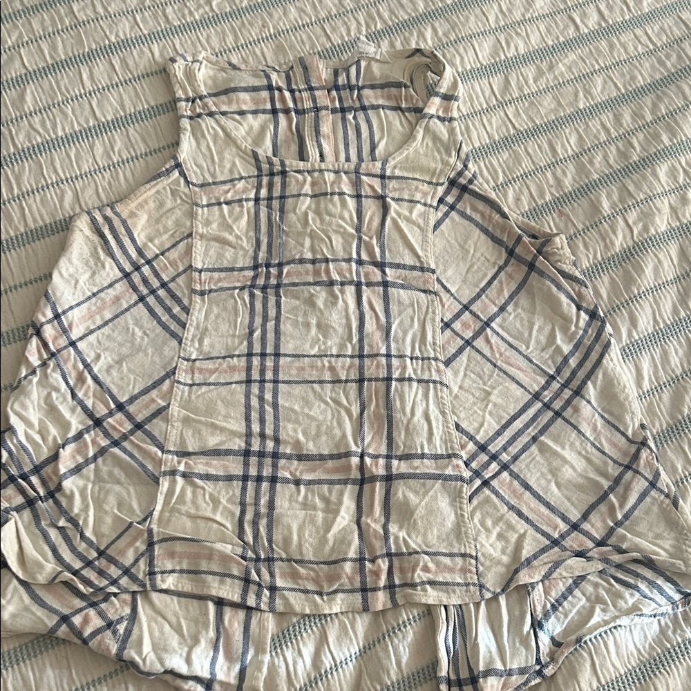 Jack by BB Dakota Plaid Tank Top in Blue and Cream